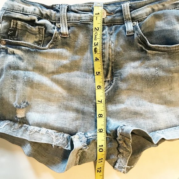 KANCAN Denim Distressed Cuffed Shorts Womens Medium 26 - Picture 6 of 8